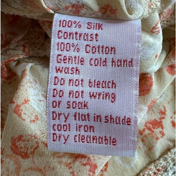 Snak Top Womens Sz 10 Silk floral lace trim Embroidered Boho Blouse Cottagecore - Picture 5 of 10